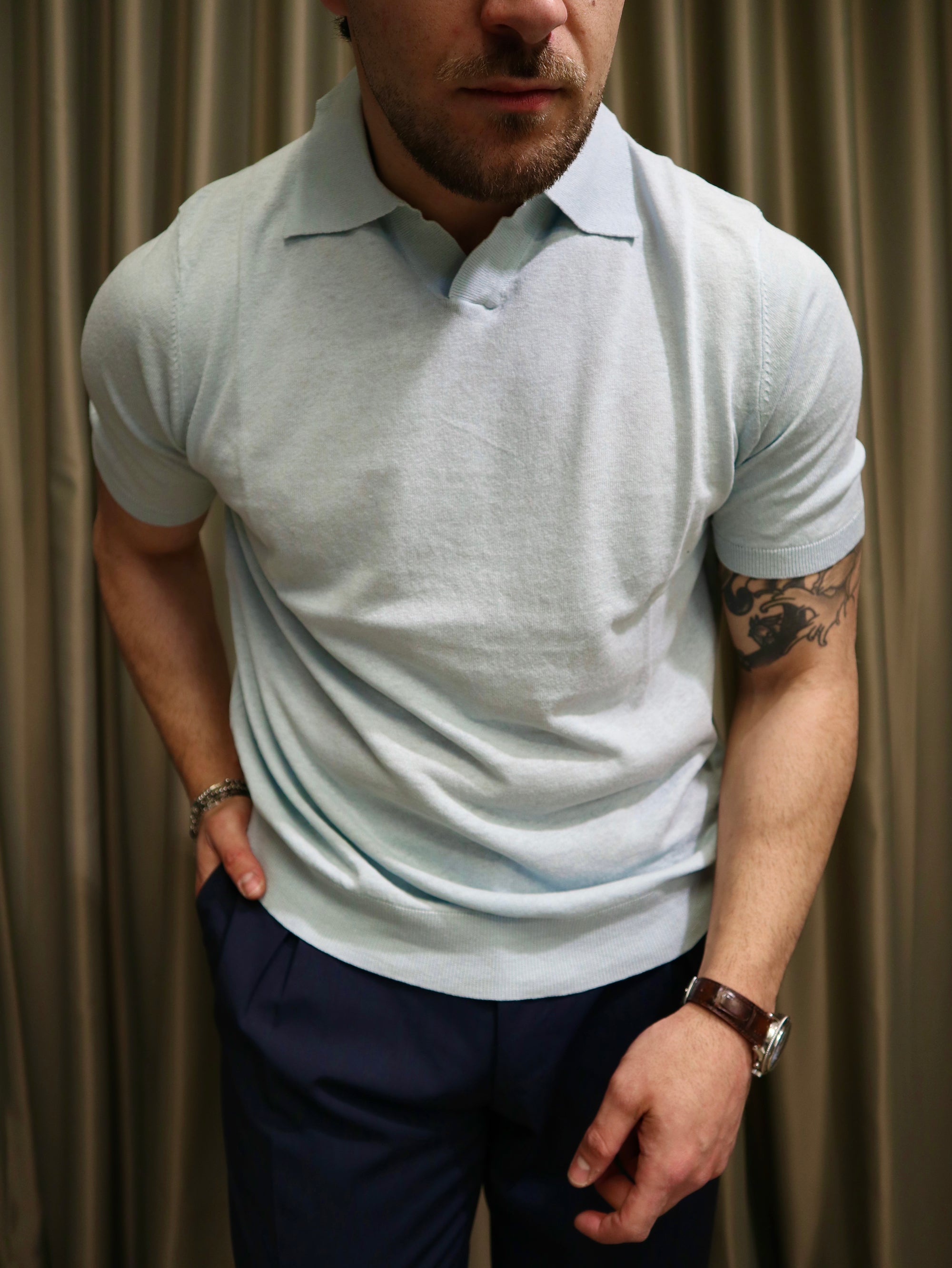 Polo In lino e cotone