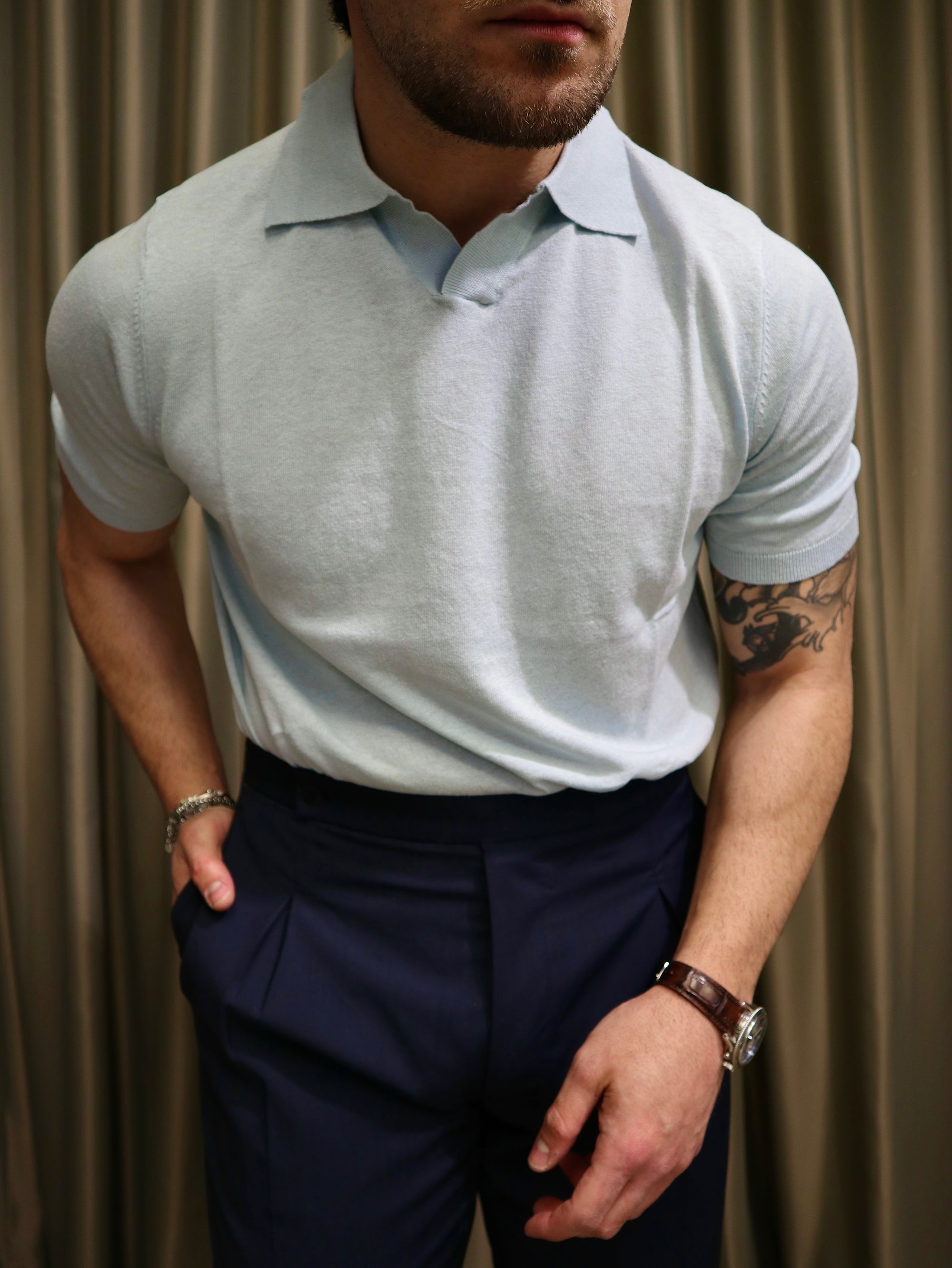 Polo In lino e cotone