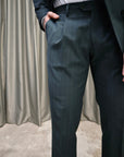 Abito sartoriale doppio petto gessato verde