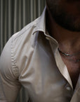 Camicia basic slim puro cotone Beige