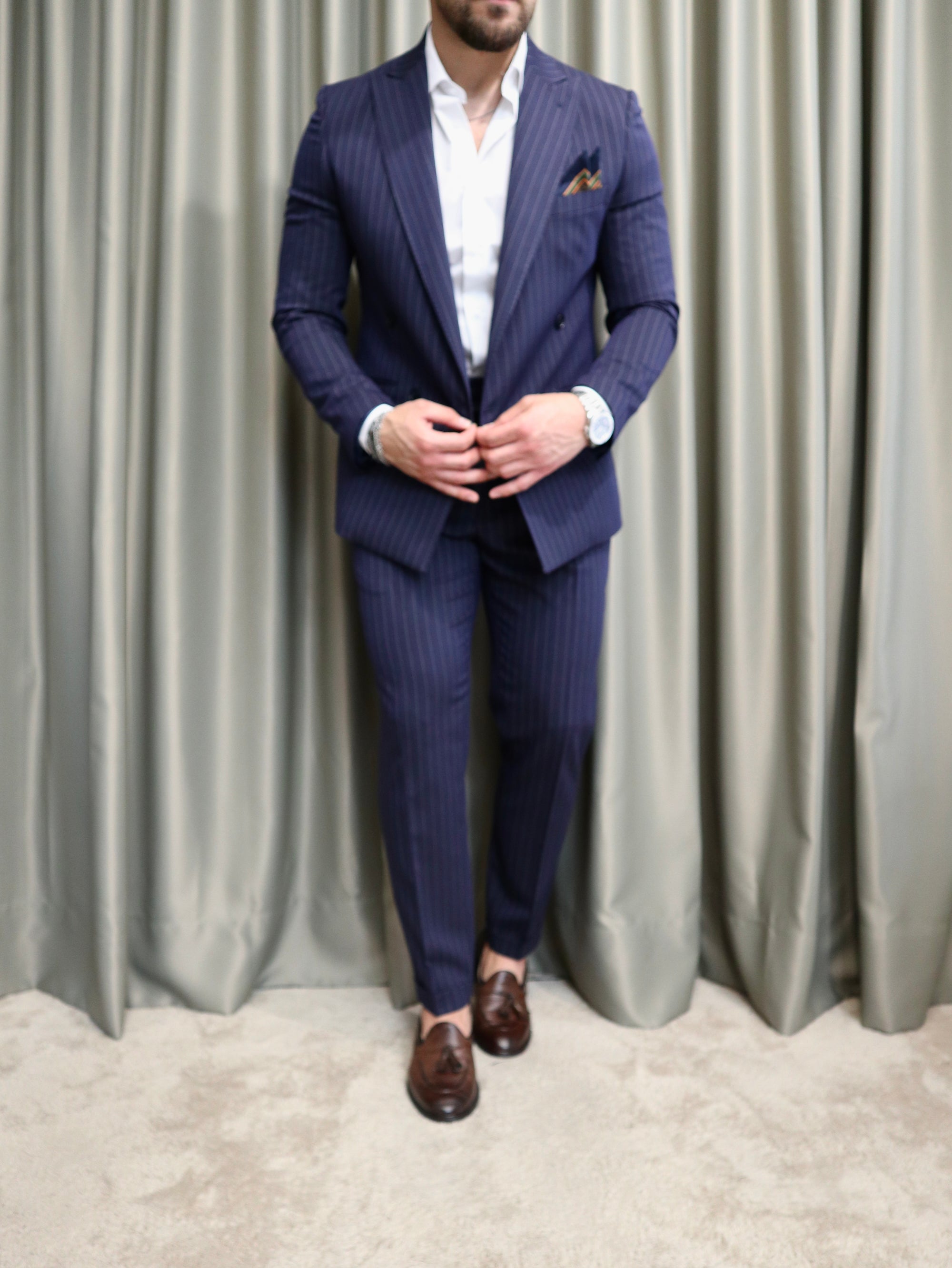 Abito doppio petto gessato