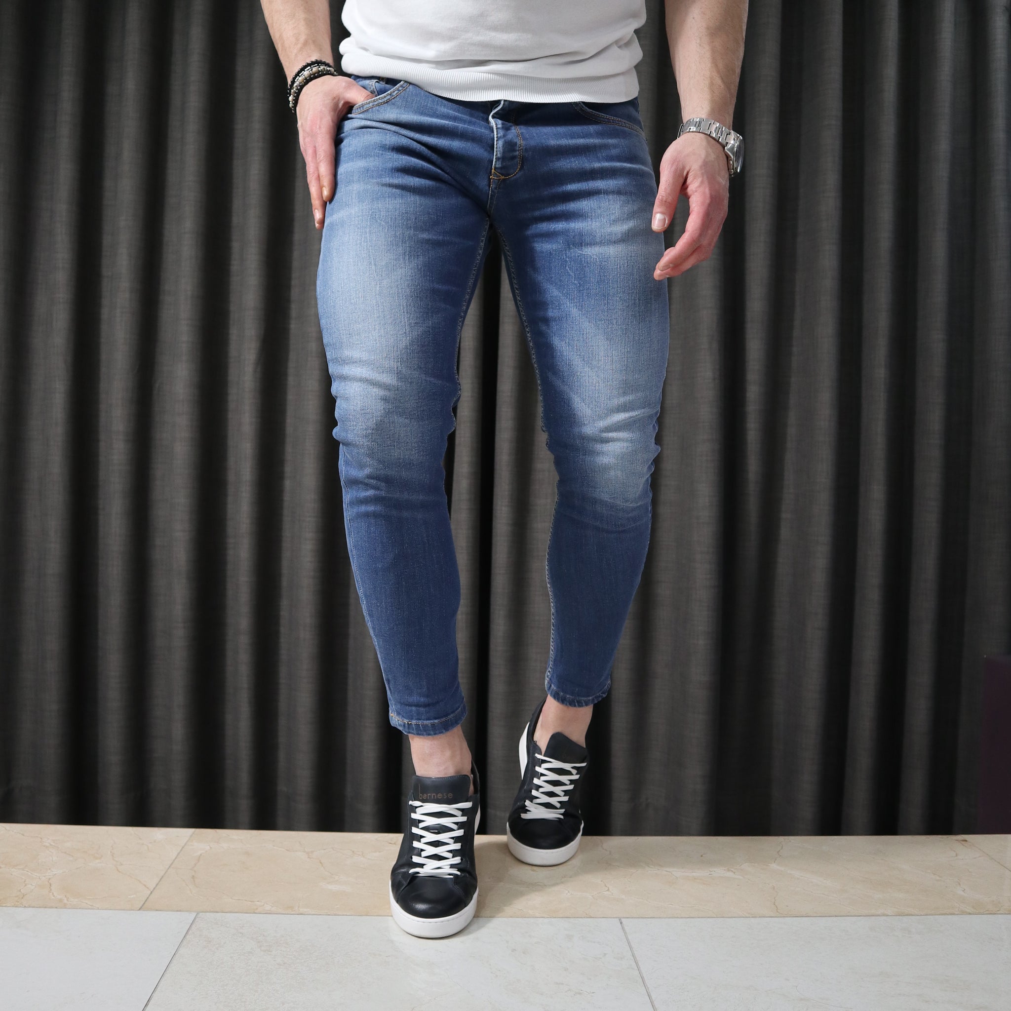 Jeans slim Patrick & Son lav blu chiaro