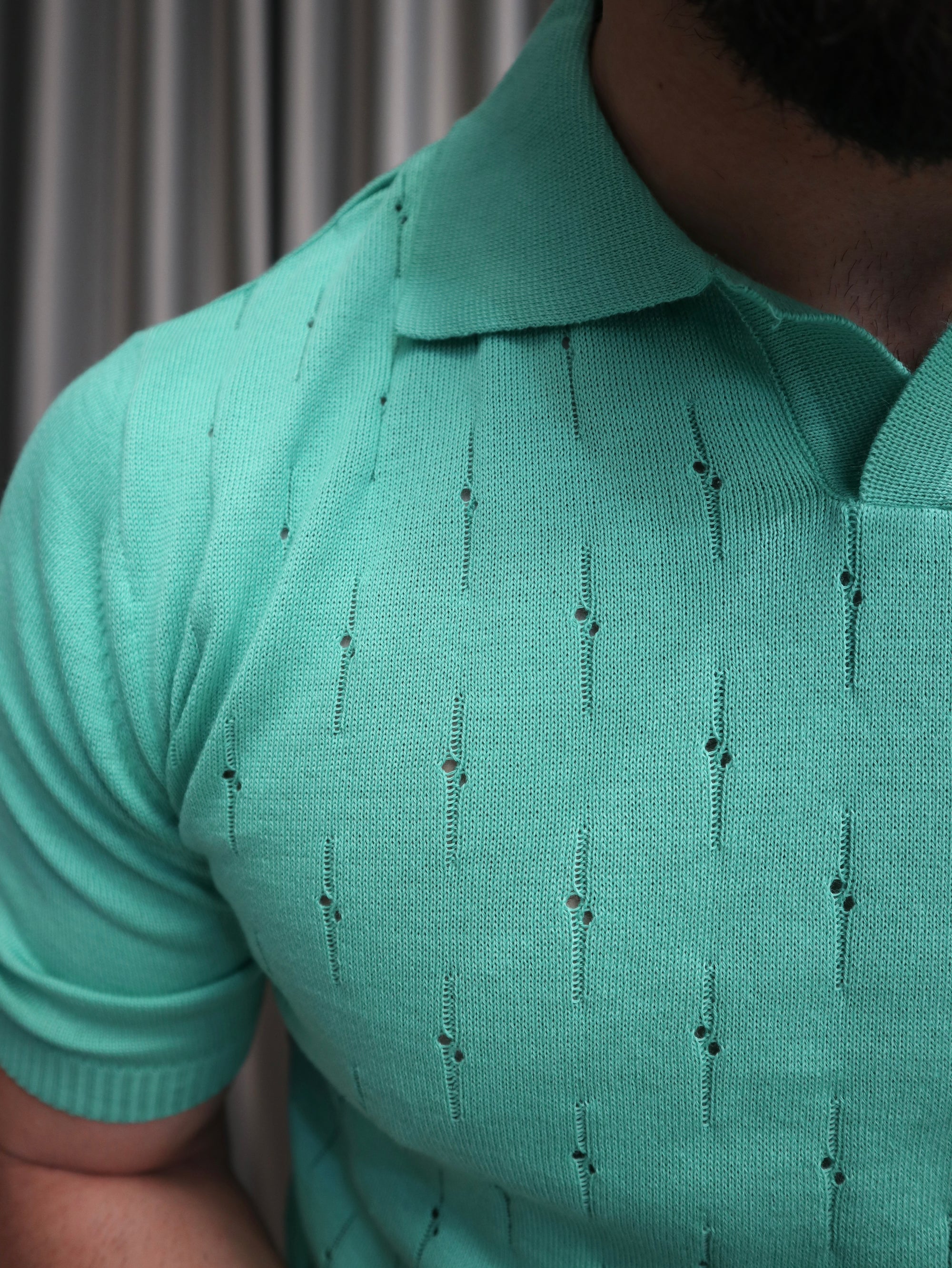 Polo in maglia traforata 100% Cotone extra fine