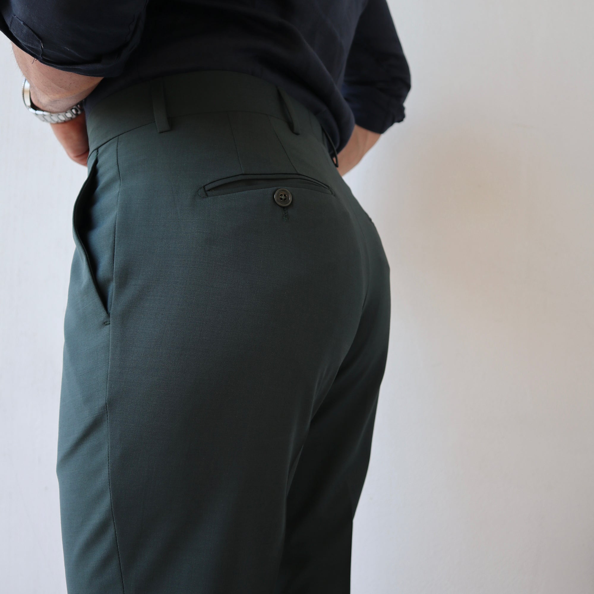 Pantalone vita alta in 100% Lana