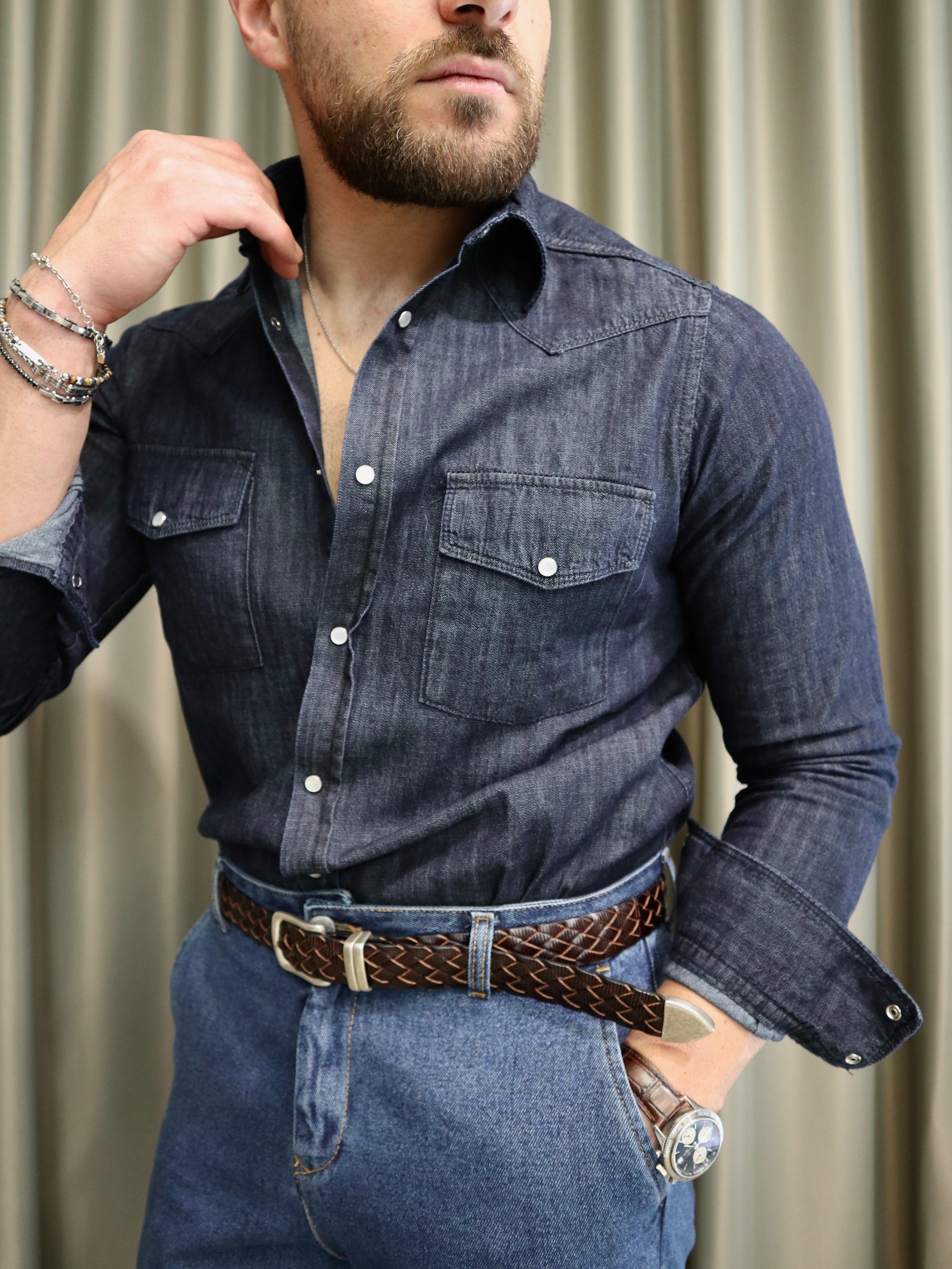 Camicia Western Denim Giapponese