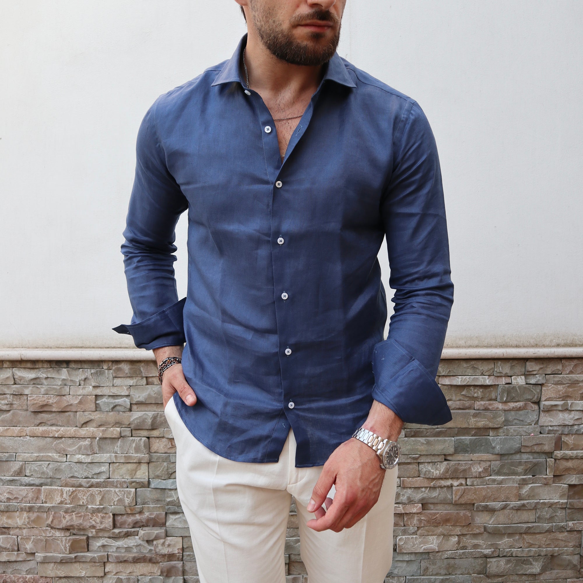 Camicia 100% PURO lino Irlandese