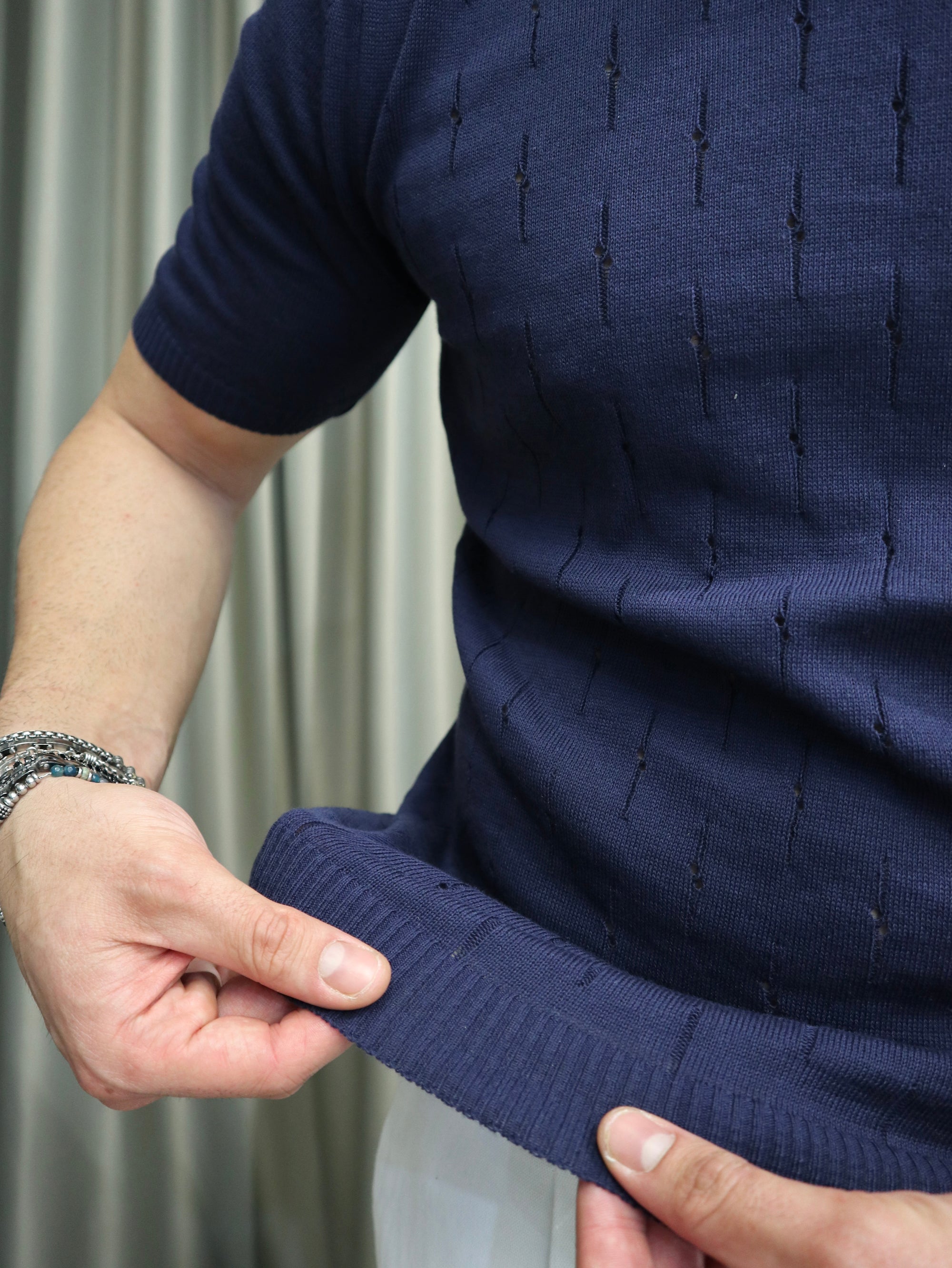 Polo in maglia traforata 100% Cotone extra fine