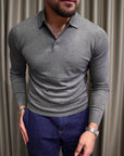Polo in maglia manica lunga