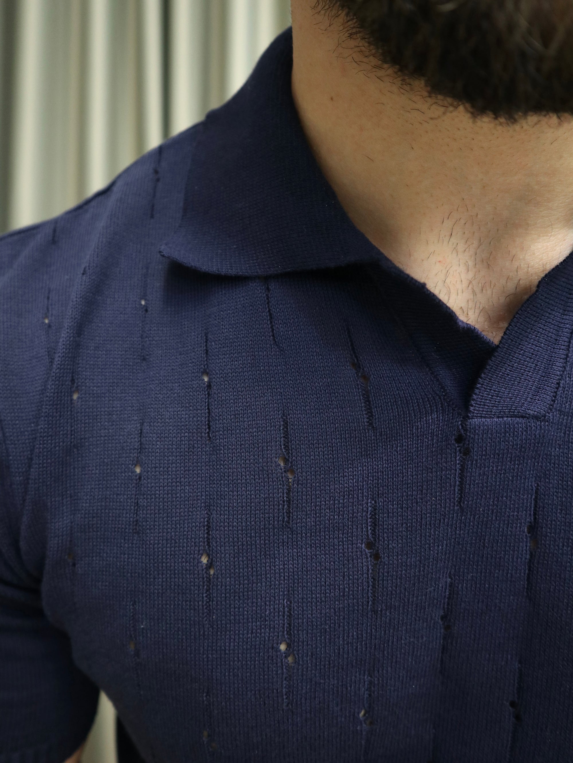 Polo in maglia traforata 100% Cotone extra fine