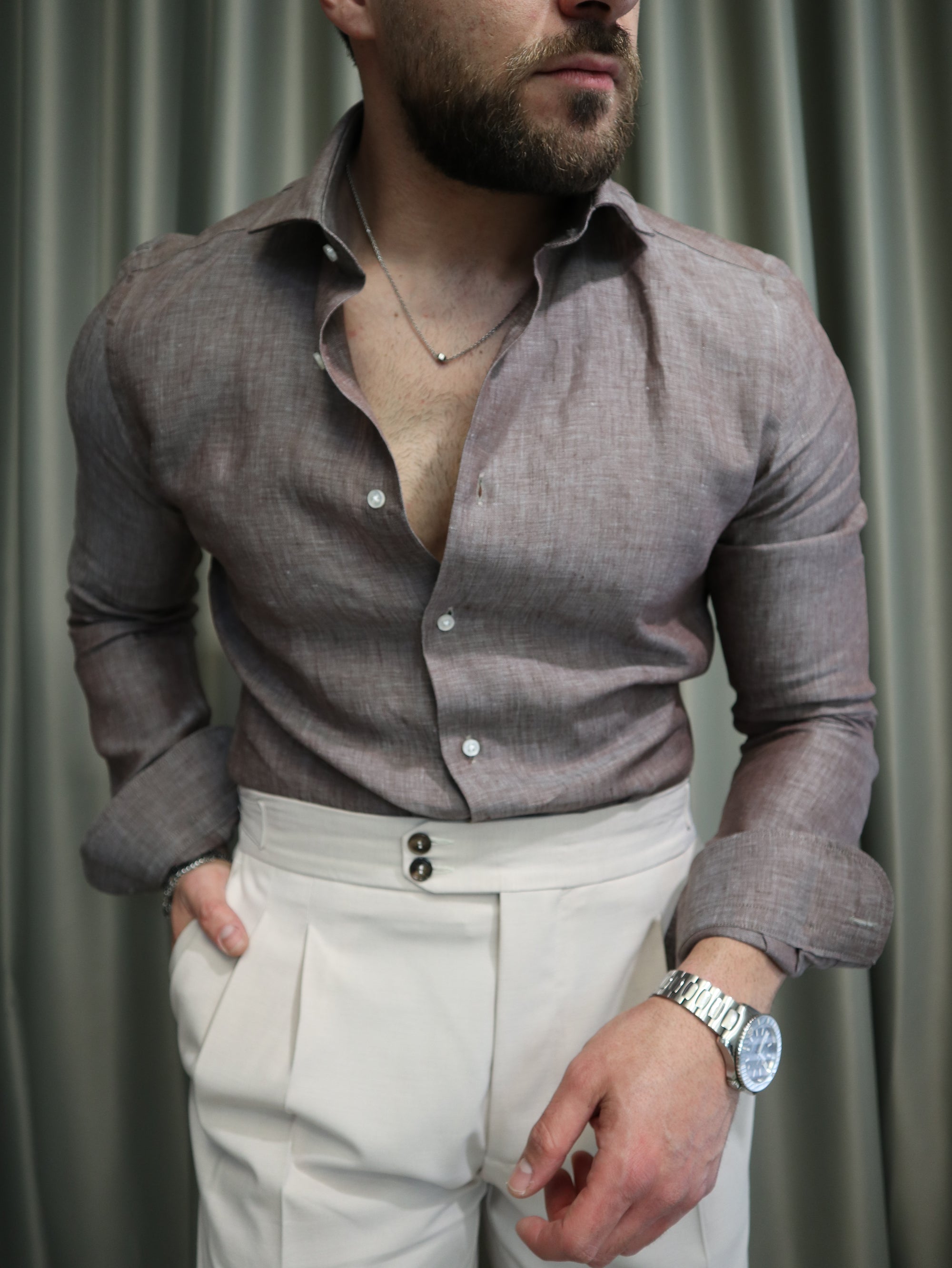 Camicia 100% PURO lino Irlandese