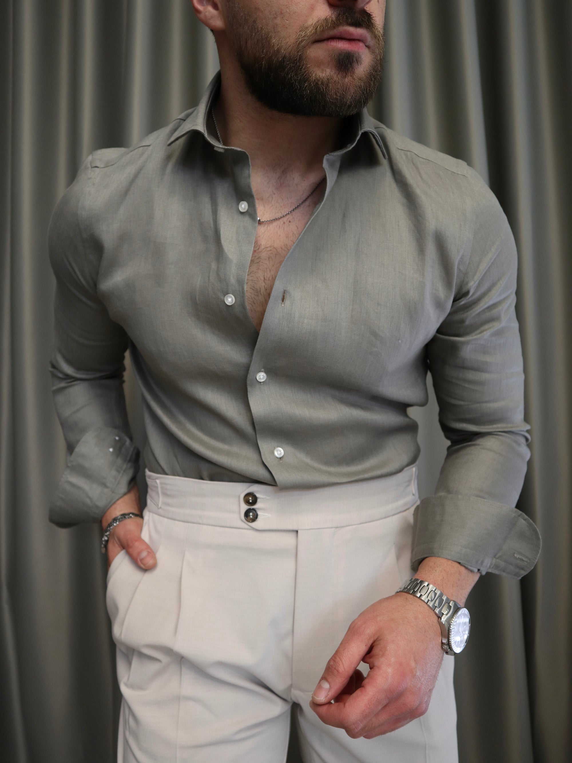 Camicia 100% PURO lino Irlandese