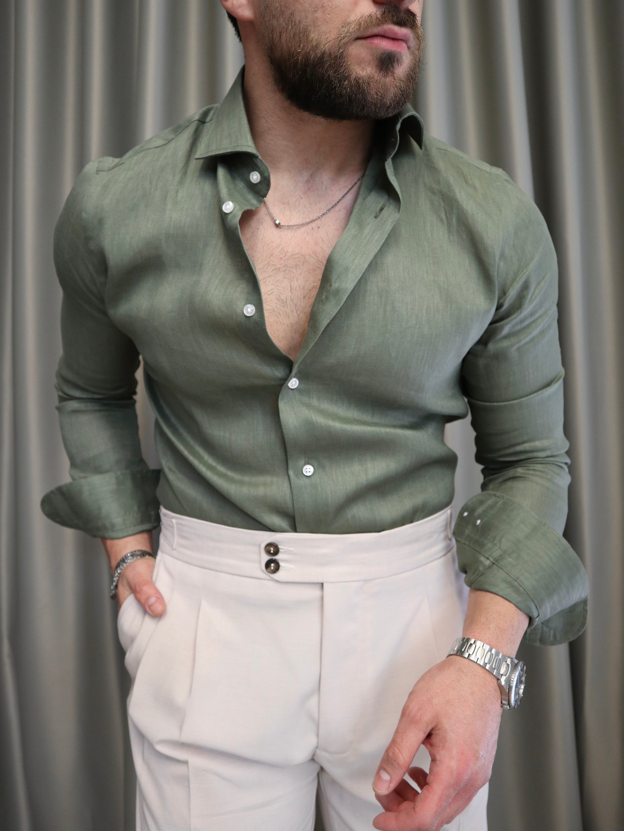 Camicia 100% PURO lino Irlandese