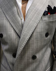 Abito sartoriale doppio petto gessato grigio
