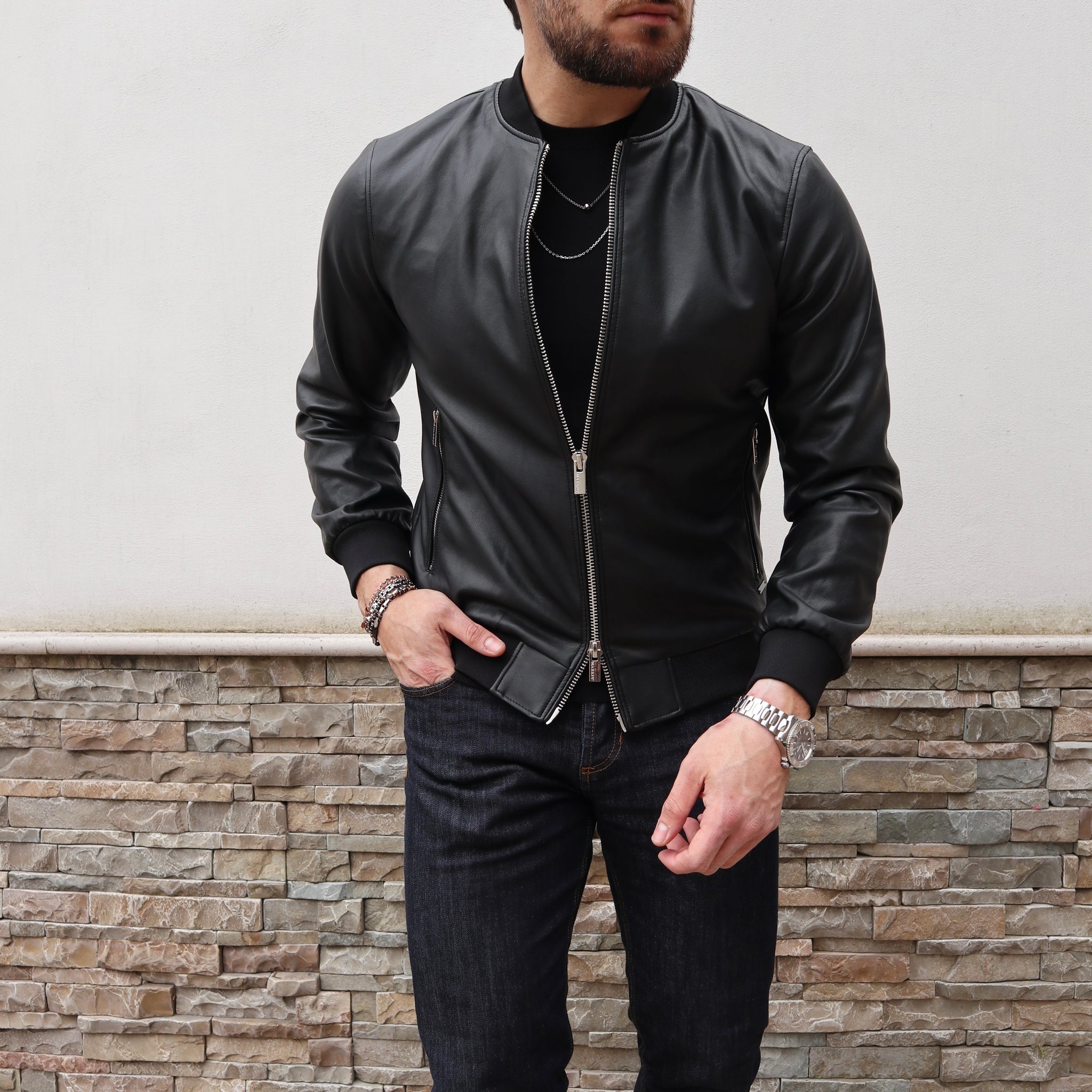 Bomber eco pelle