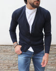 Cardigan basic Blu