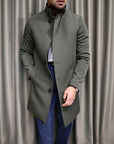 Trench sartoriale in tessuto tecnico collo Corea