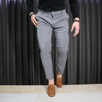 Pantalone in fresco lana Patrick & Son grigio