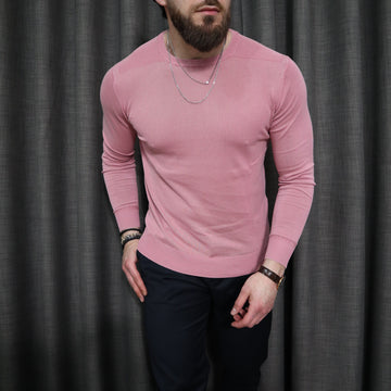 Girocollo in filo rosa 100% PIMA COTTON